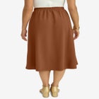 Knit Crepe Side Button Midi Skirt image number null