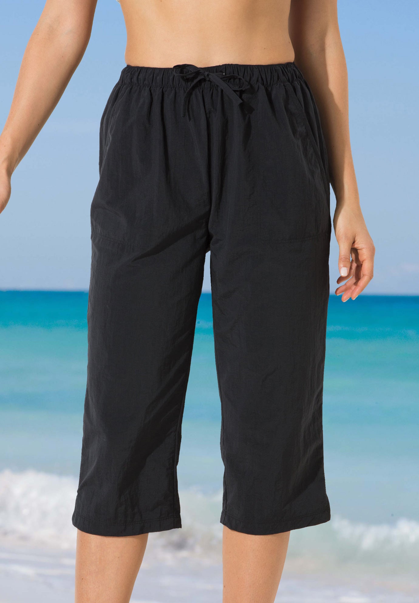 Taslon® Cover Up Capri Pant image number 3