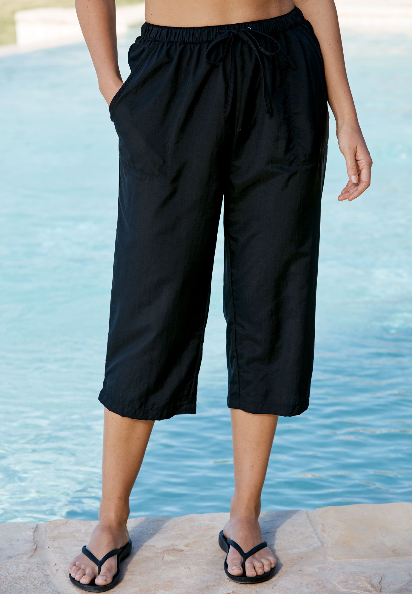 Taslon® Cover Up Capri Pant image number 0