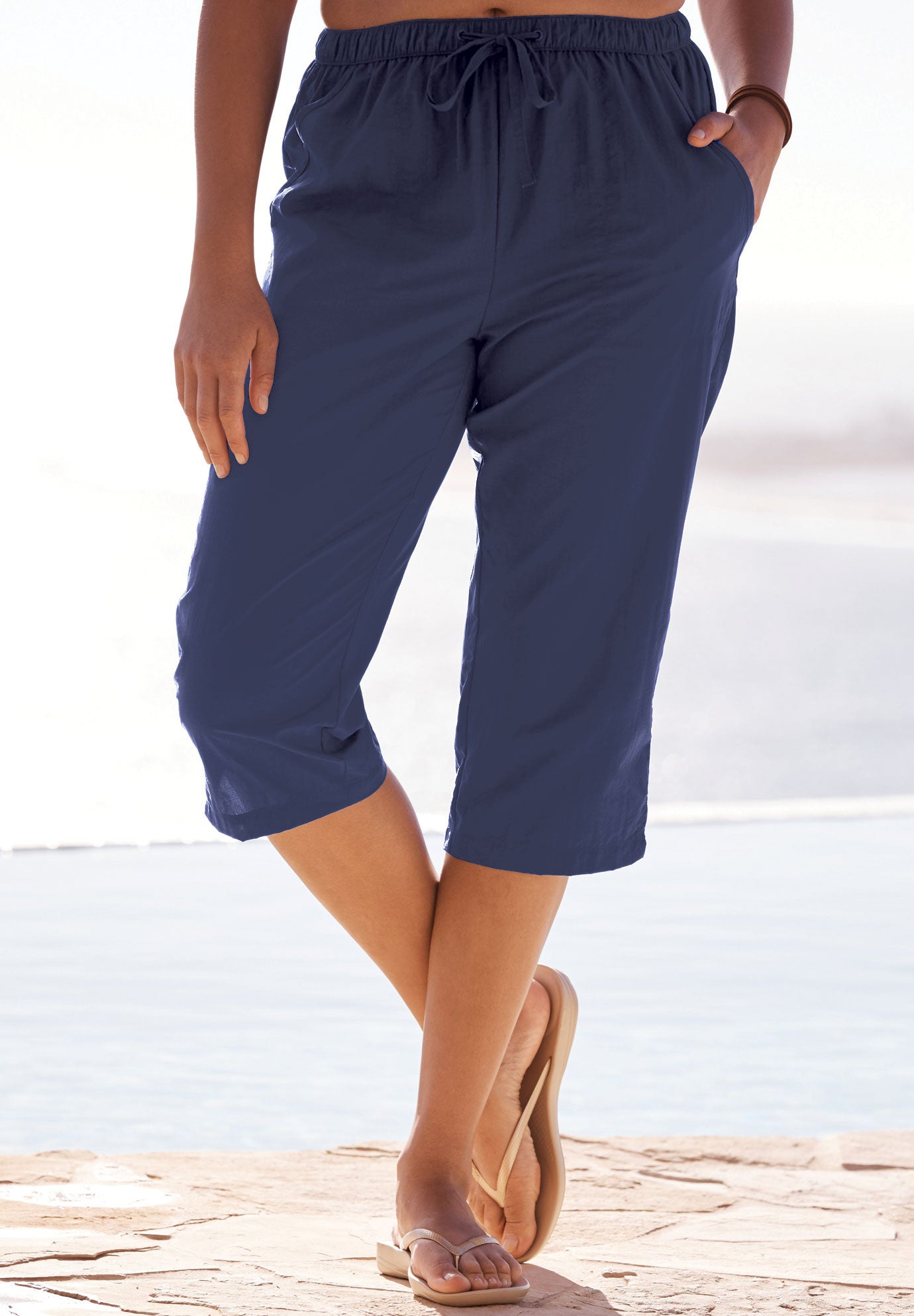 Taslon® Cover Up Capri Pant image number 0
