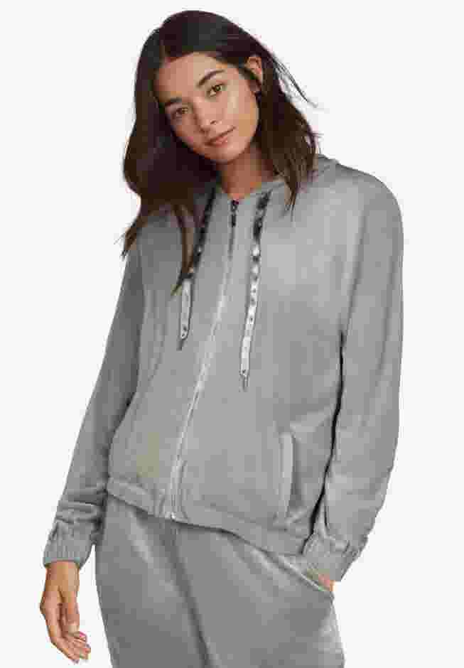 Velour Hooded Sweatshirt image number 0