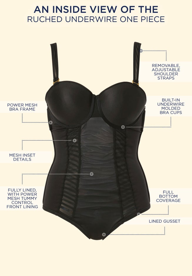 Ruched Underwire One Piece Swimsuit image number 4