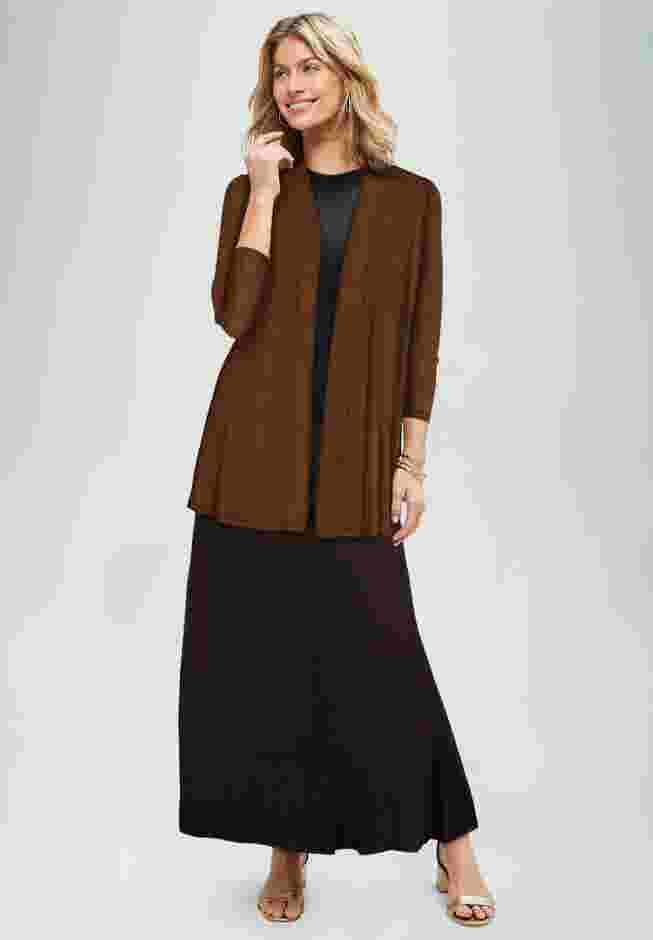 Stretch Knit Open Front Knit Topper image number 3