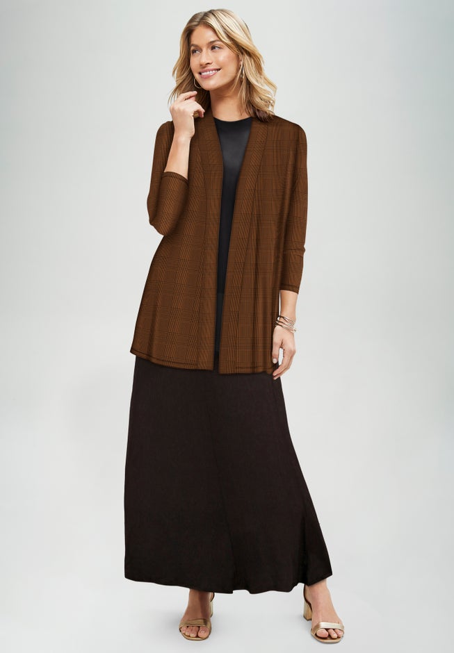 Stretch Knit Open Front Knit Topper image number 3