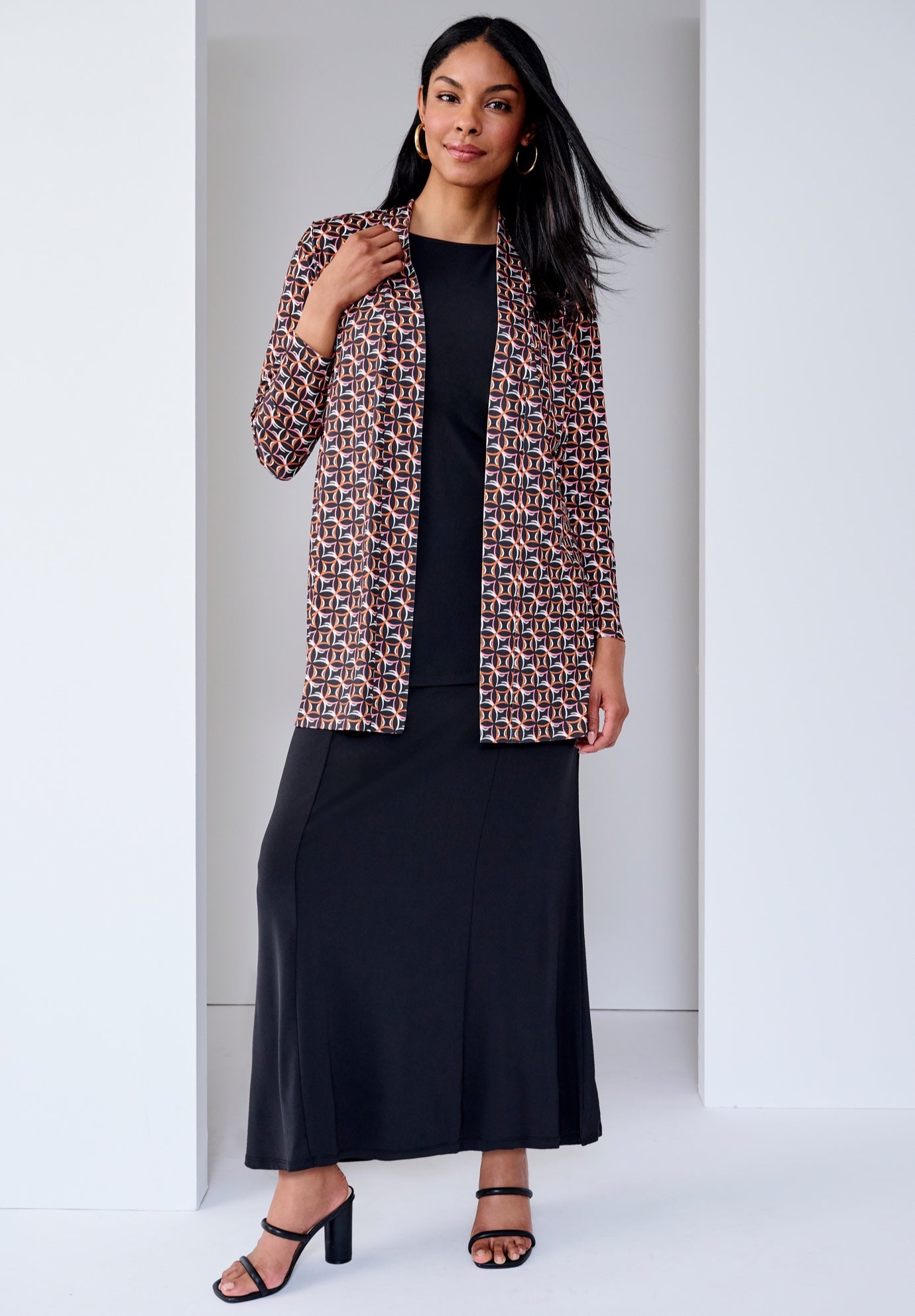 Stretch Knit Open Front Knit Topper image number 1