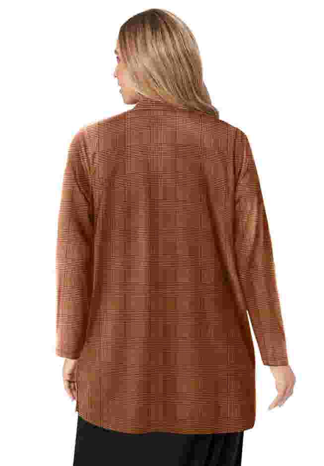 Stretch Knit Open Front Knit Topper image number 1