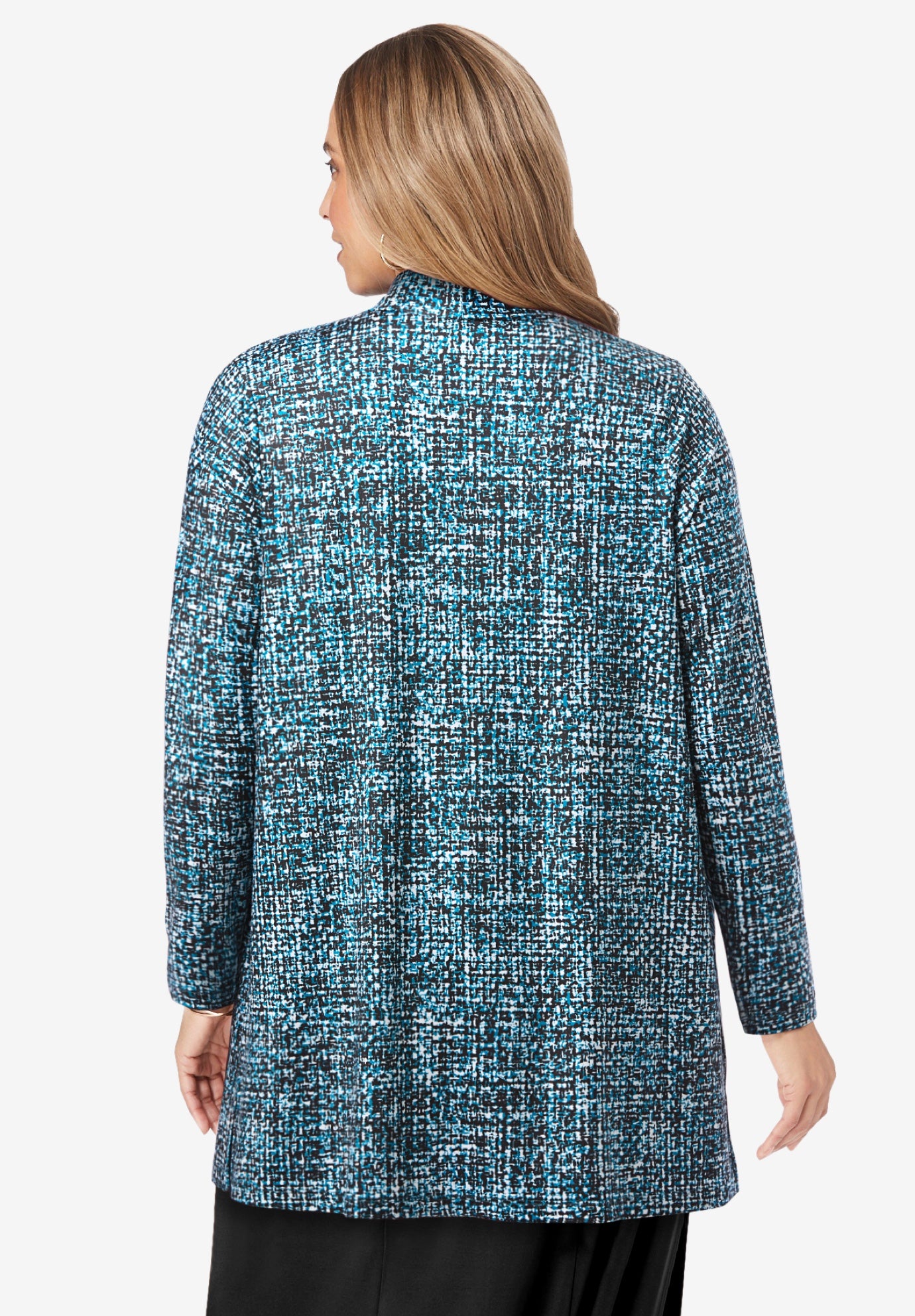 Stretch Knit Open Front Knit Topper image number 2