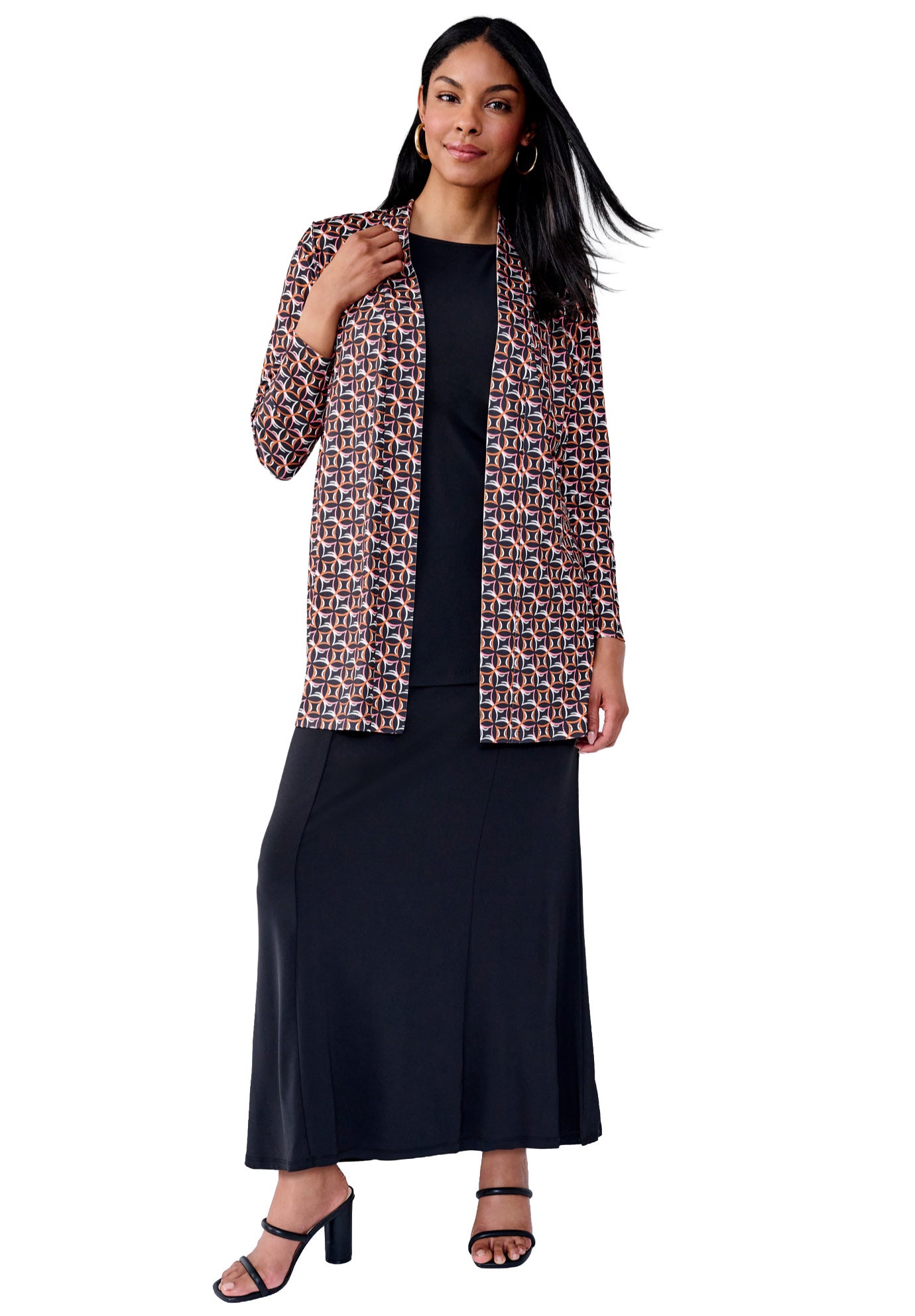 Stretch Knit Open Front Knit Topper image number 0