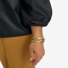 Blouson Sleeve Faux Leather Jacket image number null