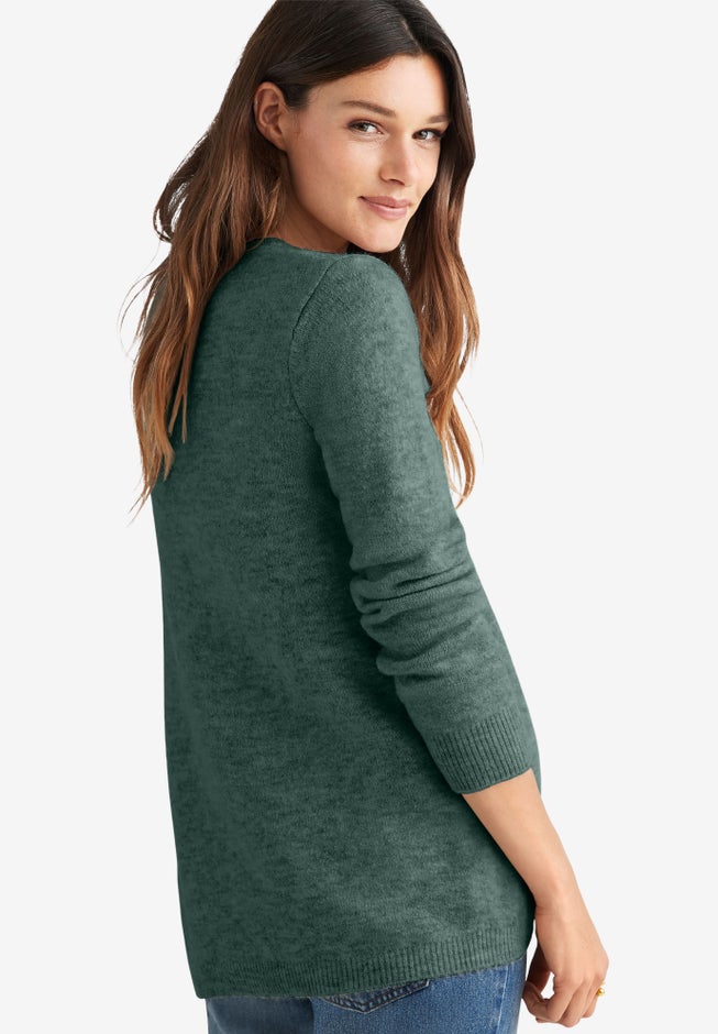Button Trim Pullover Sweater image number 1