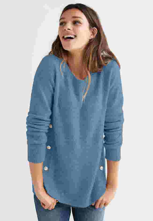 Button Trim Pullover Sweater image number 0