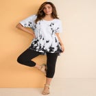 Plus Size Printed Slub Tunic Top image number null