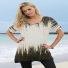 Plus Size Printed Slub Tunic Top image number null