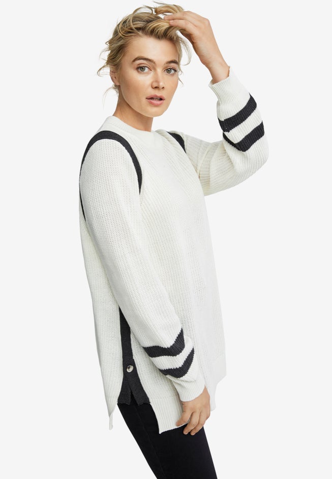 Side Stripe Mockneck Sweater image number 2