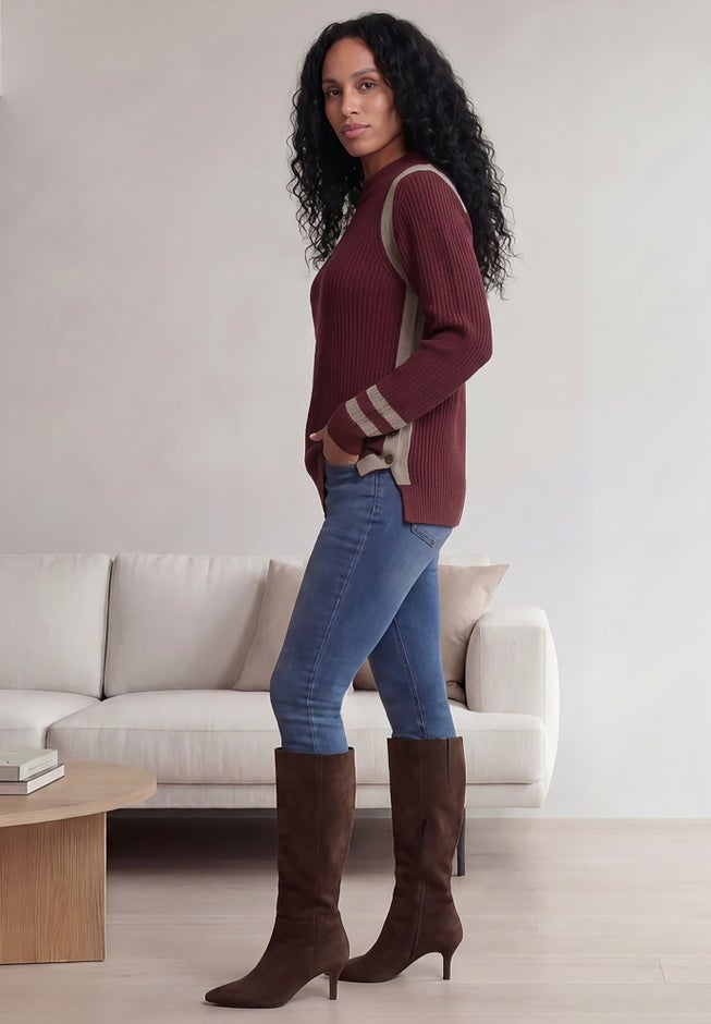 Side Stripe Mockneck Sweater image number 2