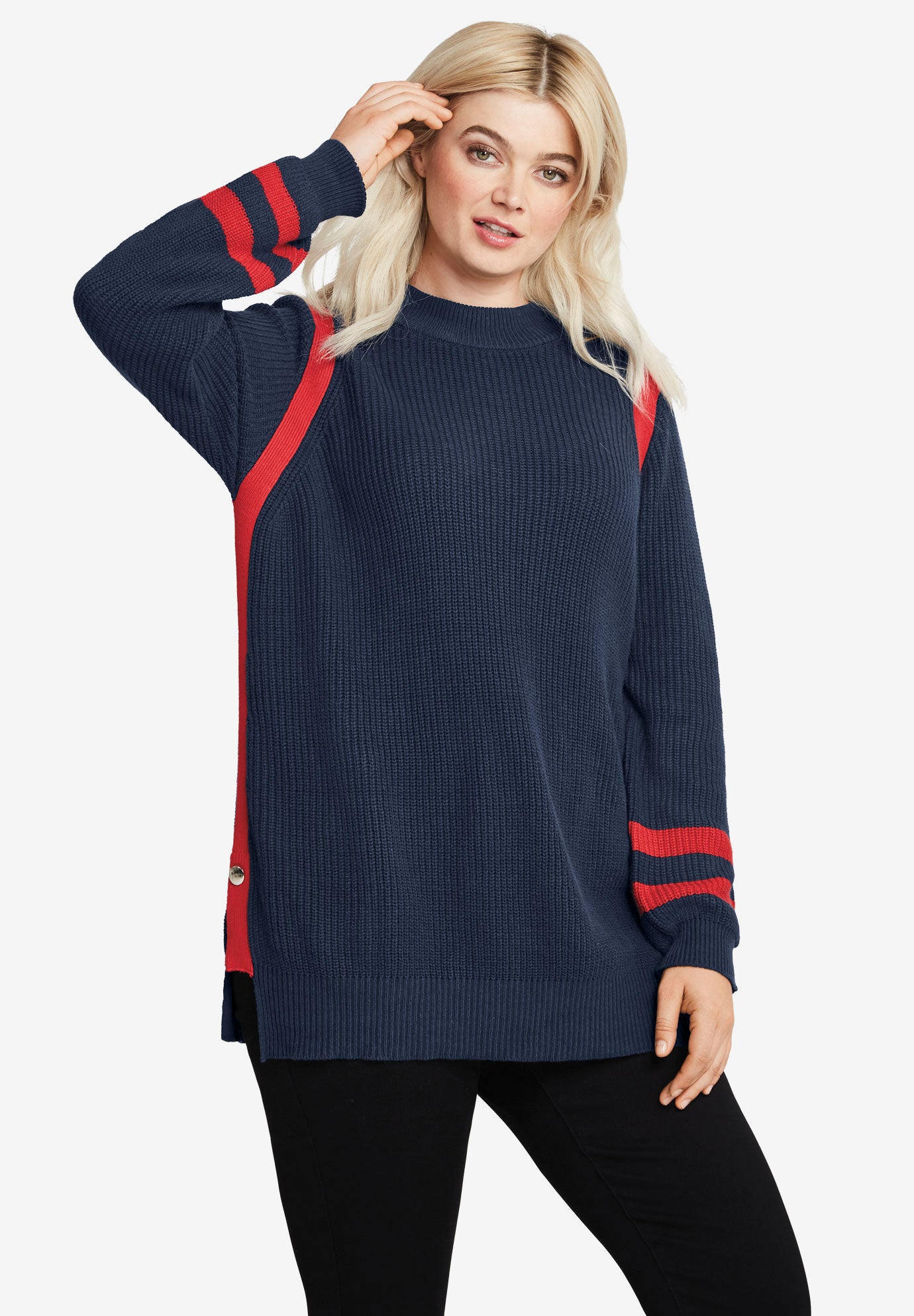 Side Stripe Mockneck Sweater image number 0