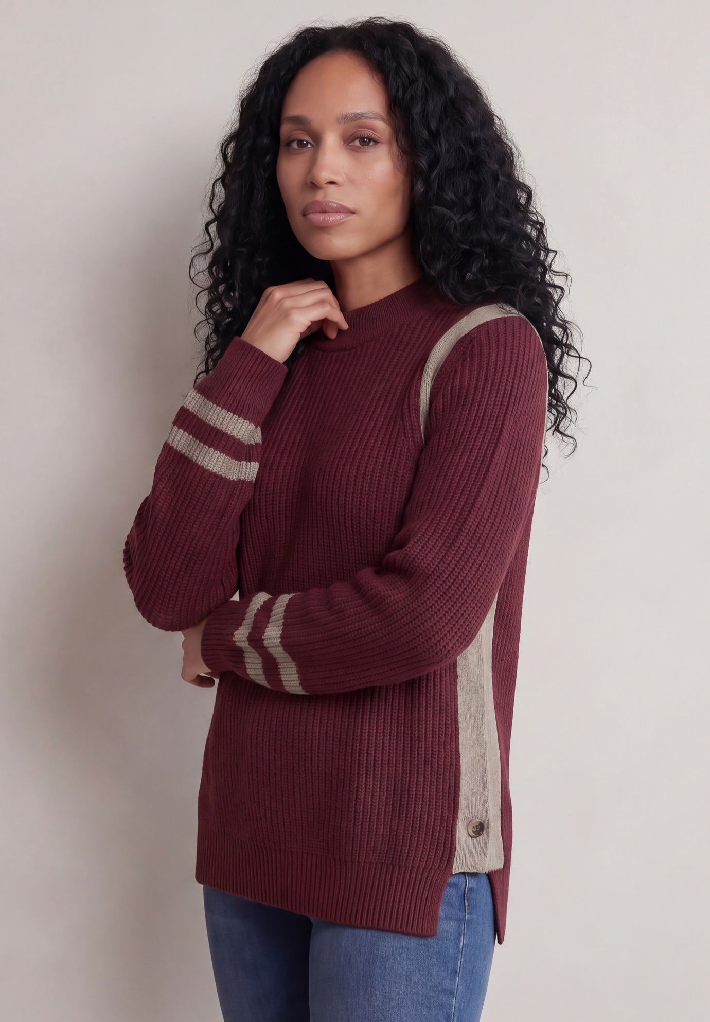 Side Stripe Mockneck Sweater image number 0
