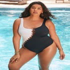 Square Neck Color Block Swimsuit image number null