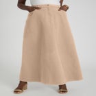 Denim Inset Maxi Skirt image number null