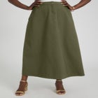 Denim Inset Maxi Skirt image number null