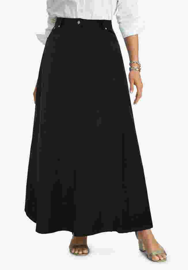 Denim Inset Maxi Skirt image number 0