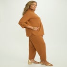 Knit Crepe Winged Collar Set image number null