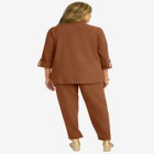 Knit Crepe Winged Collar Set image number null