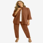 Knit Crepe Winged Collar Set image number null