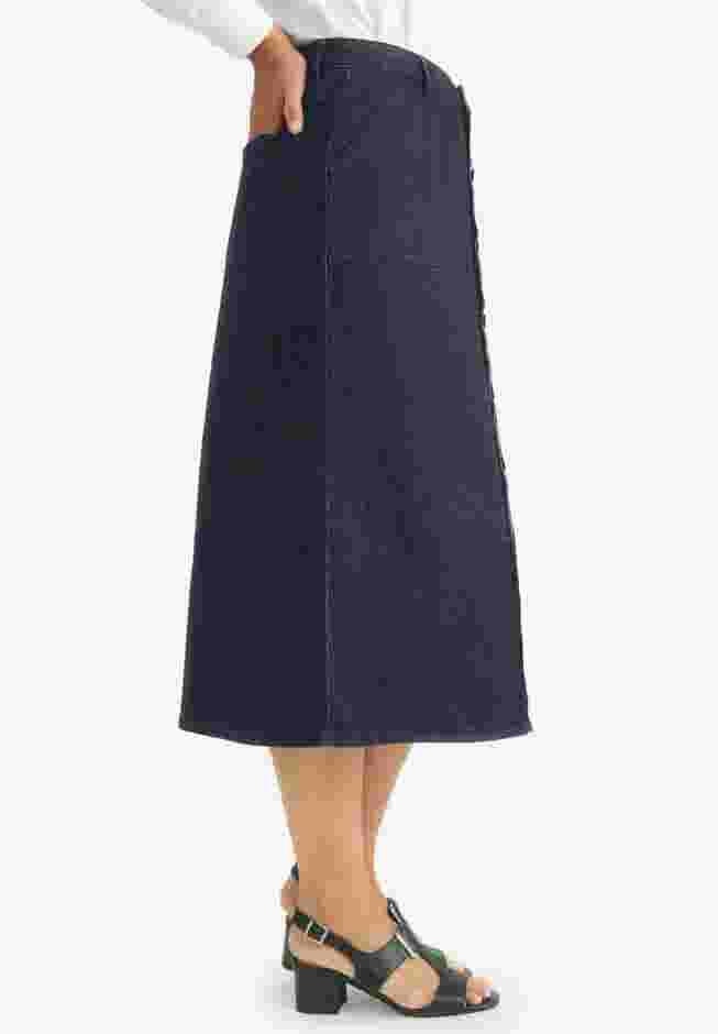 True Fit Button-Front Midi Skirt image number 2