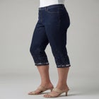 Plus Size Sequin Trim Straight Leg Capri Jean image number null