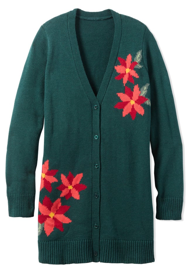 Holiday Motif Cardigan Sweater image number 3