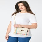 Faux Leather Ikat Handbag image number null