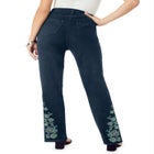 Plus Size Invisible Stretch&reg; Embroidered Split Flare-Leg Jean image number null