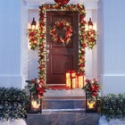 28" Pre-Lit Ribbon Wreath image number null