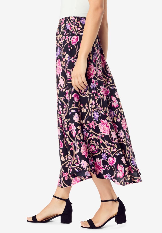 Plus Size Asymmetrical Hem Skirt image number 2