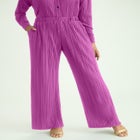 Plisse Wide-Leg Trouser image number null