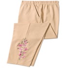 7-Day Knit Embroidered Straight-Leg Pull-On Pants image number null