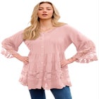 Lace Illusion Blouse image number null