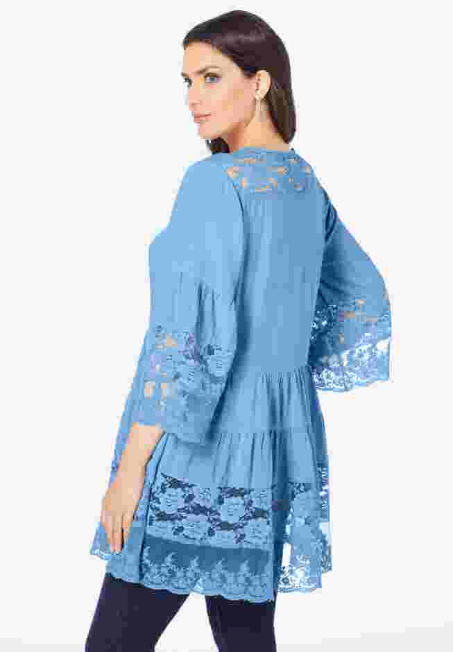 Lace Illusion Blouse image number 1