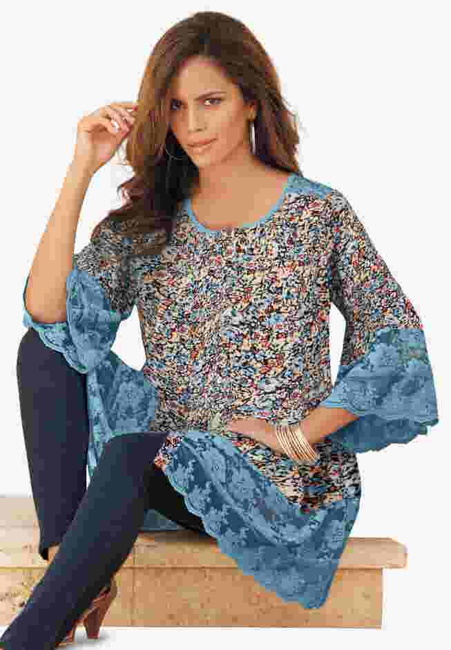 Lace Illusion Blouse image number 3