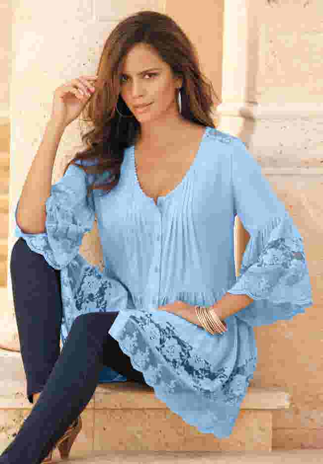 Lace Illusion Blouse image number 5