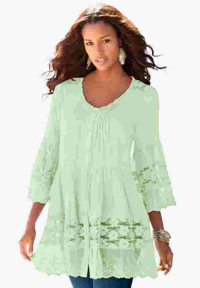 Lace Illusion Blouse image number 0