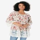 Lace Illusion Blouse image number null