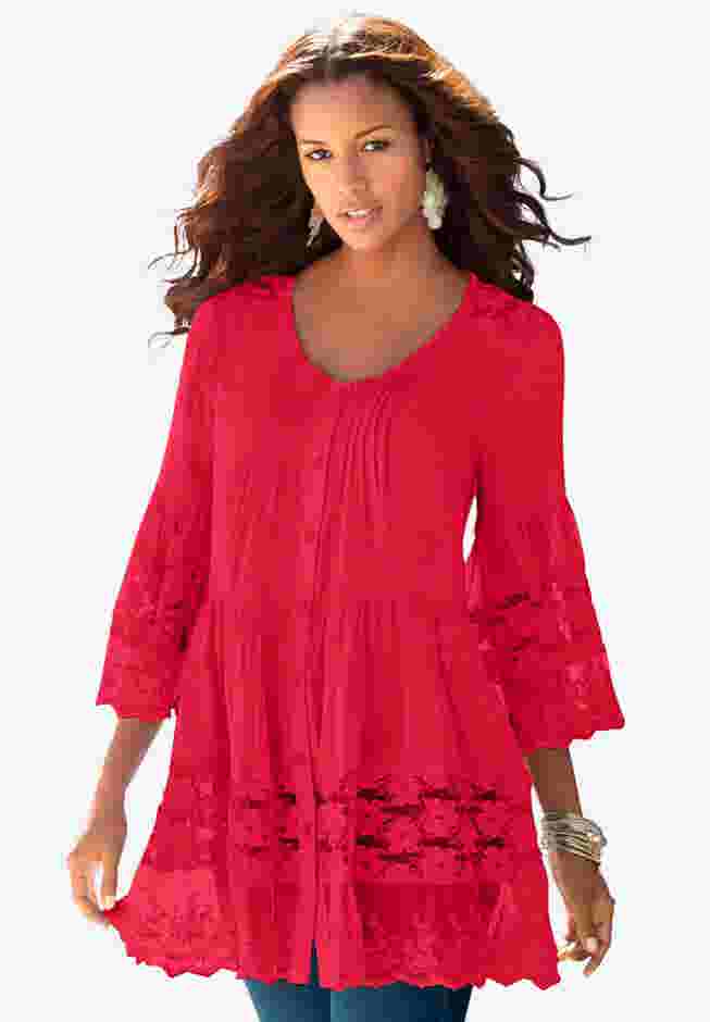 Lace Illusion Blouse image number 0