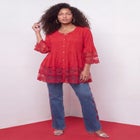 Lace Illusion Blouse image number 0