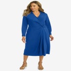 Side Knot Midi Wrap Dress image number null