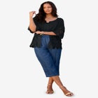 Plus Size Scallop Trim Crochet Cardigan image number null