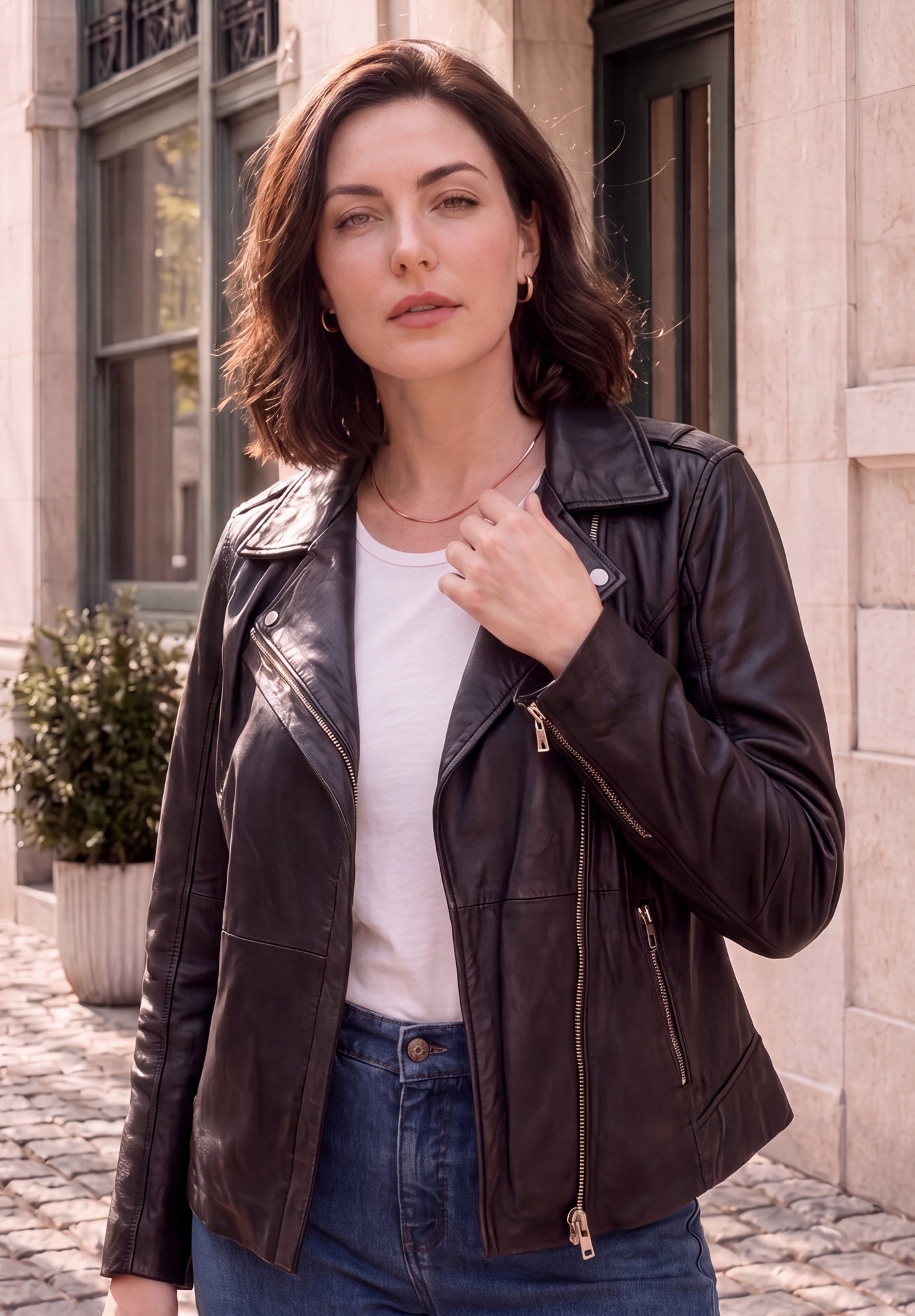 Plus Size Moto Leather Jacket image number 0