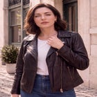 Plus Size Moto Leather Jacket image number 0