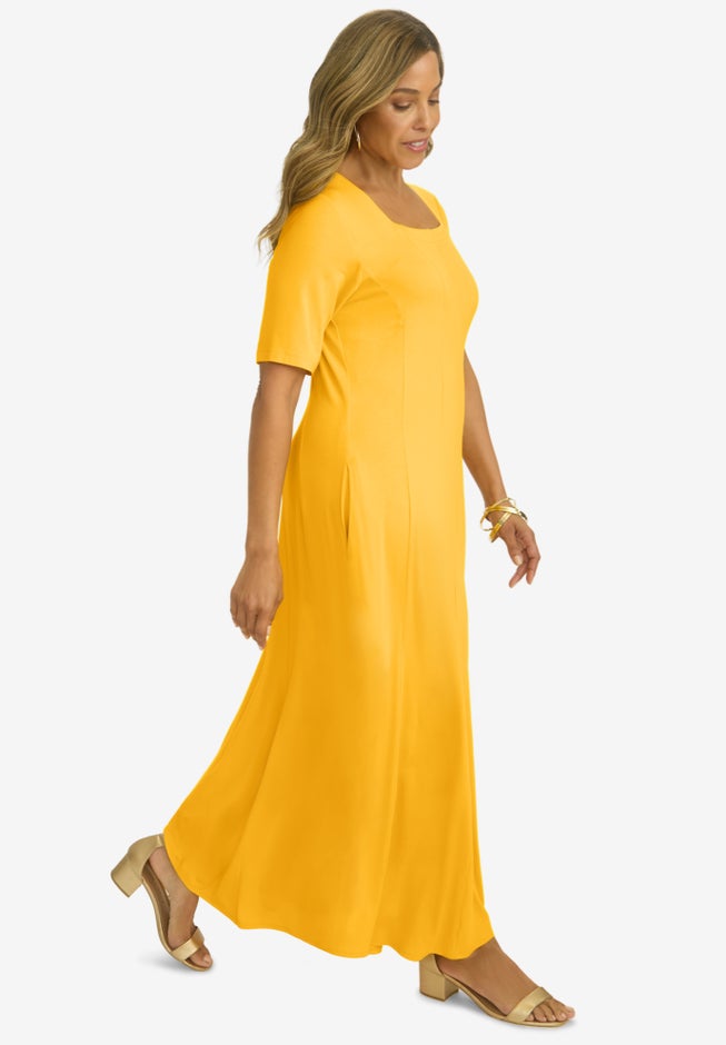 Square Neck Maxi Dress image number null